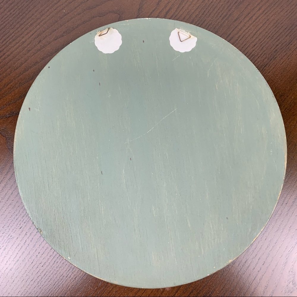 Vintage Handpainted Wooden Plate Plaque Wall Decor Birds Flowers Cottagecore - Picture 5 of 5